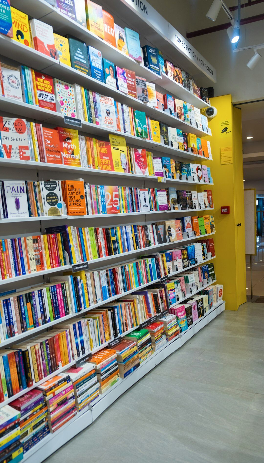 bookstore shelves