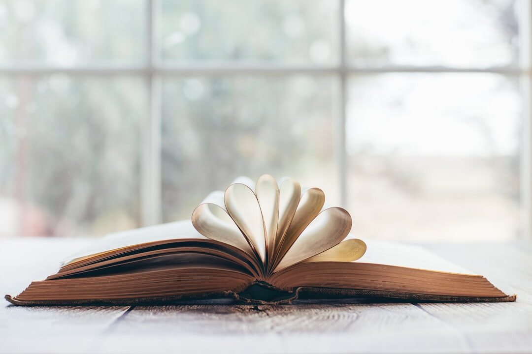 mystery book on wooden table